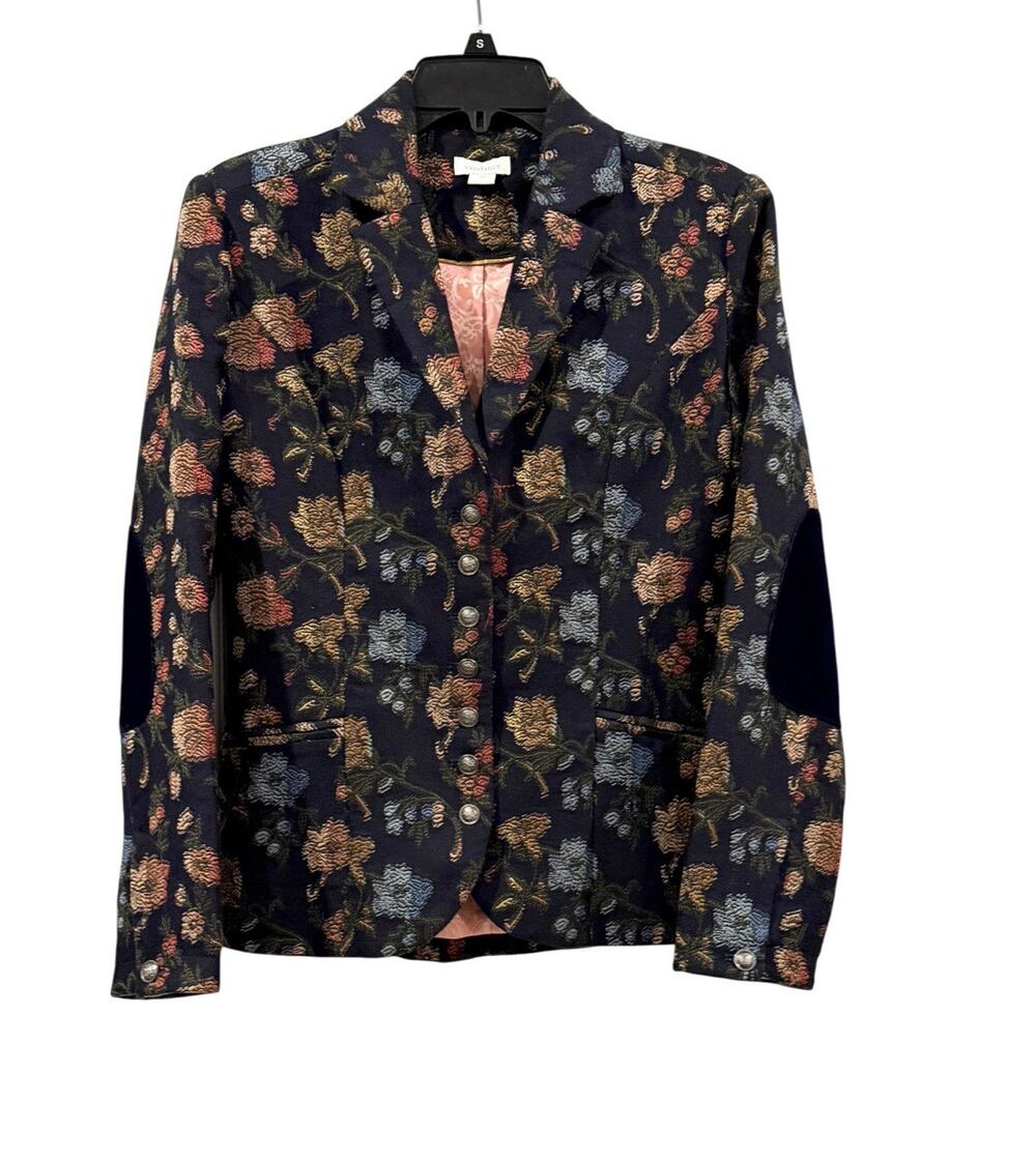 Sundance Equestrian Inspired SZ XS Floral Jacket Blazer~Poly/Wool Blend Tapestry